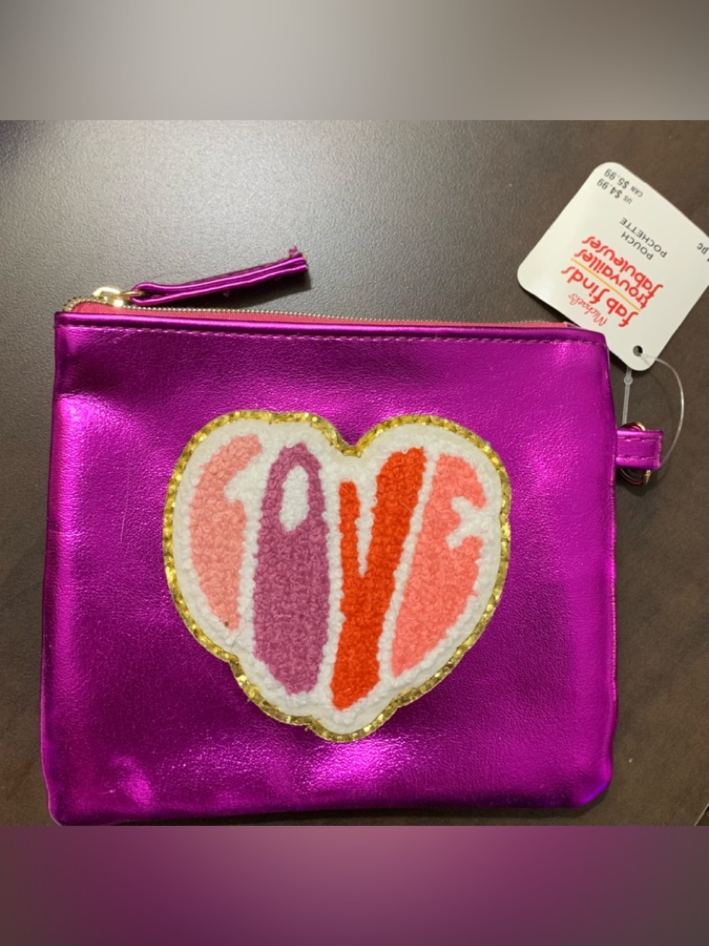 Fab Finds Michael’s Mushroom Green Shimmer Zippered Pouch NWT